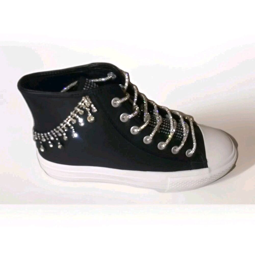 Azalea Wang Crystal Jewel Diamond E High Top Platform Sneakers Shoes US 9